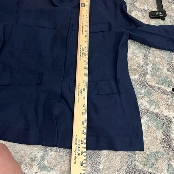 Kobi Halperin Button Starr Jacket Womens Navy Military tencel size medium - Picture 6 of 10